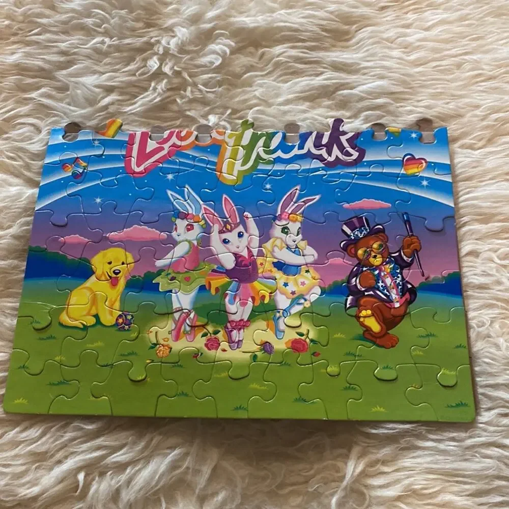 Vintage Lisa Frank 108 Piece Puzzle Colorful Rainbow Bunnies Bear Unicorn OS - Picture 6 of 9